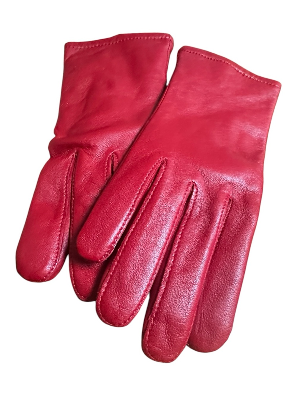 Preston & York Red Leather Women's Gloves